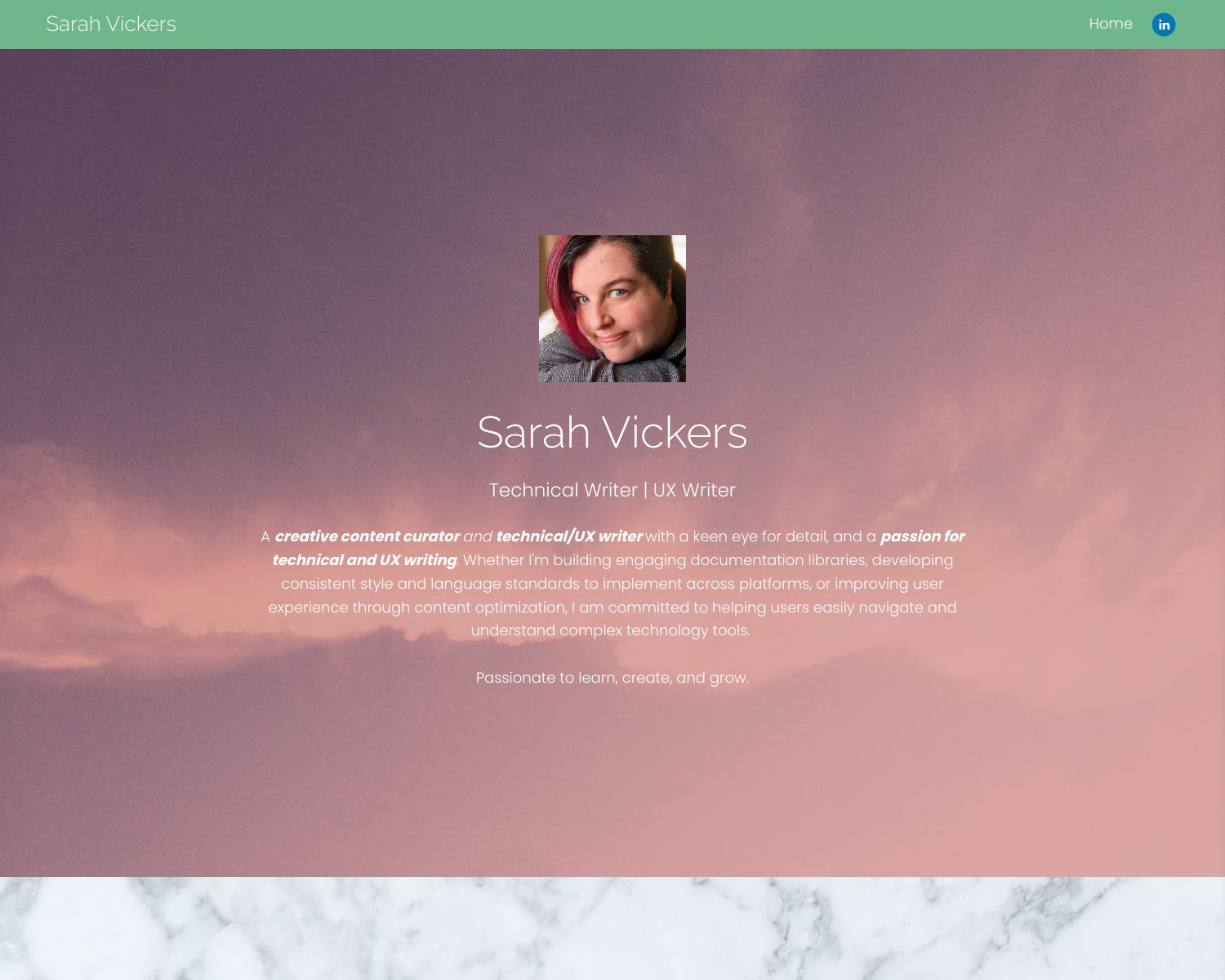 Sarah Vickers UX Portfolio