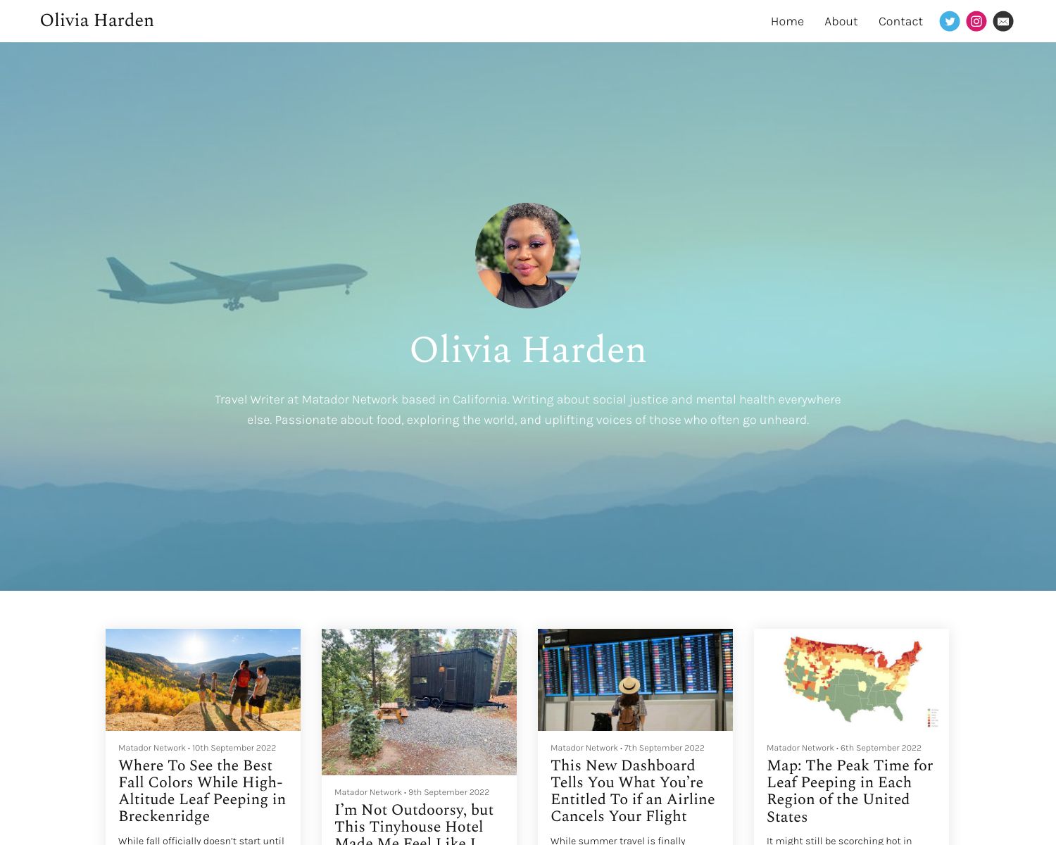 Screenshot of Olivia Harden's Portfolio