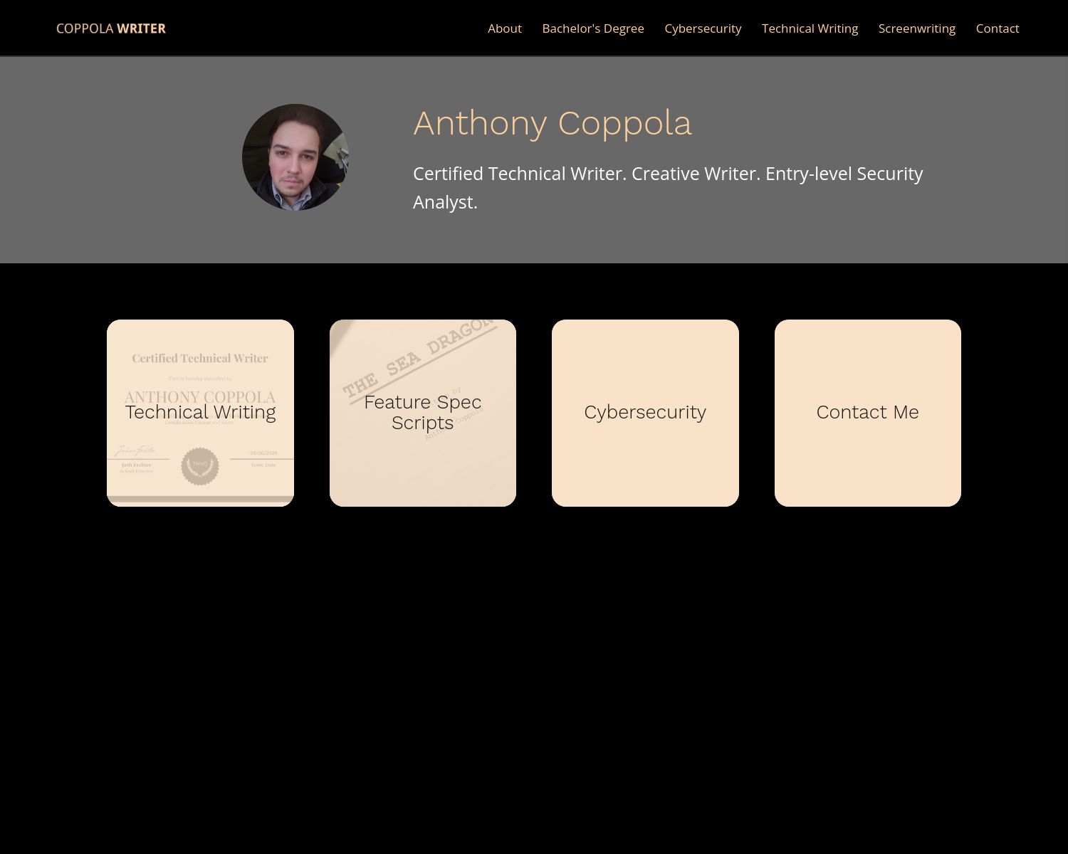 Anthony Coppola Portfolio Home page