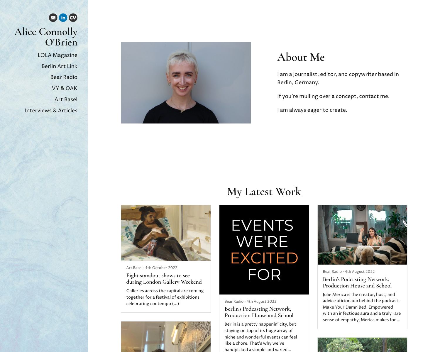 Alice Connolly O'Brien's Portfolio Screenshot