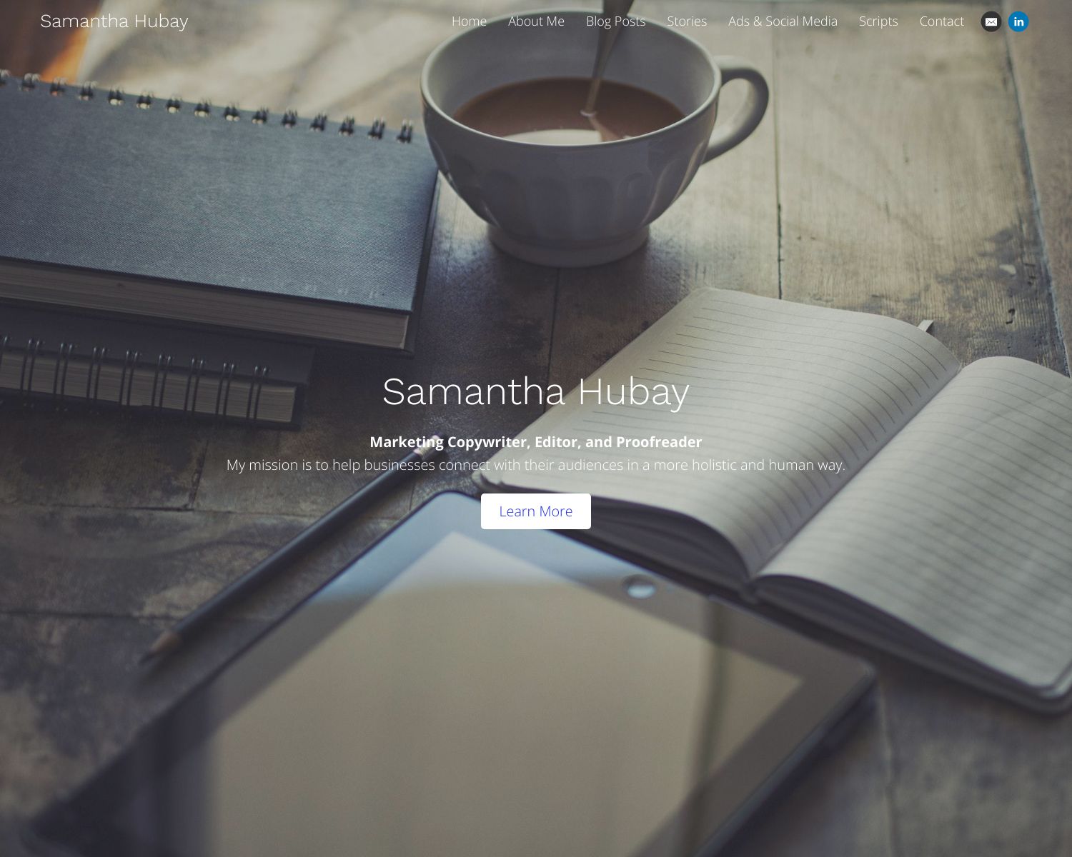 Samantha Hubay Portfolio Screenshot