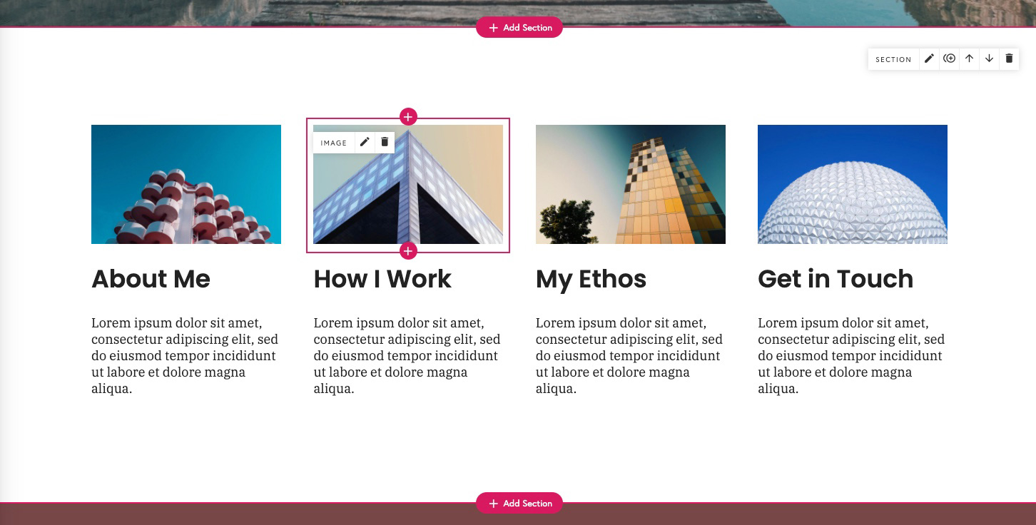 Multi-column layout design portfolio