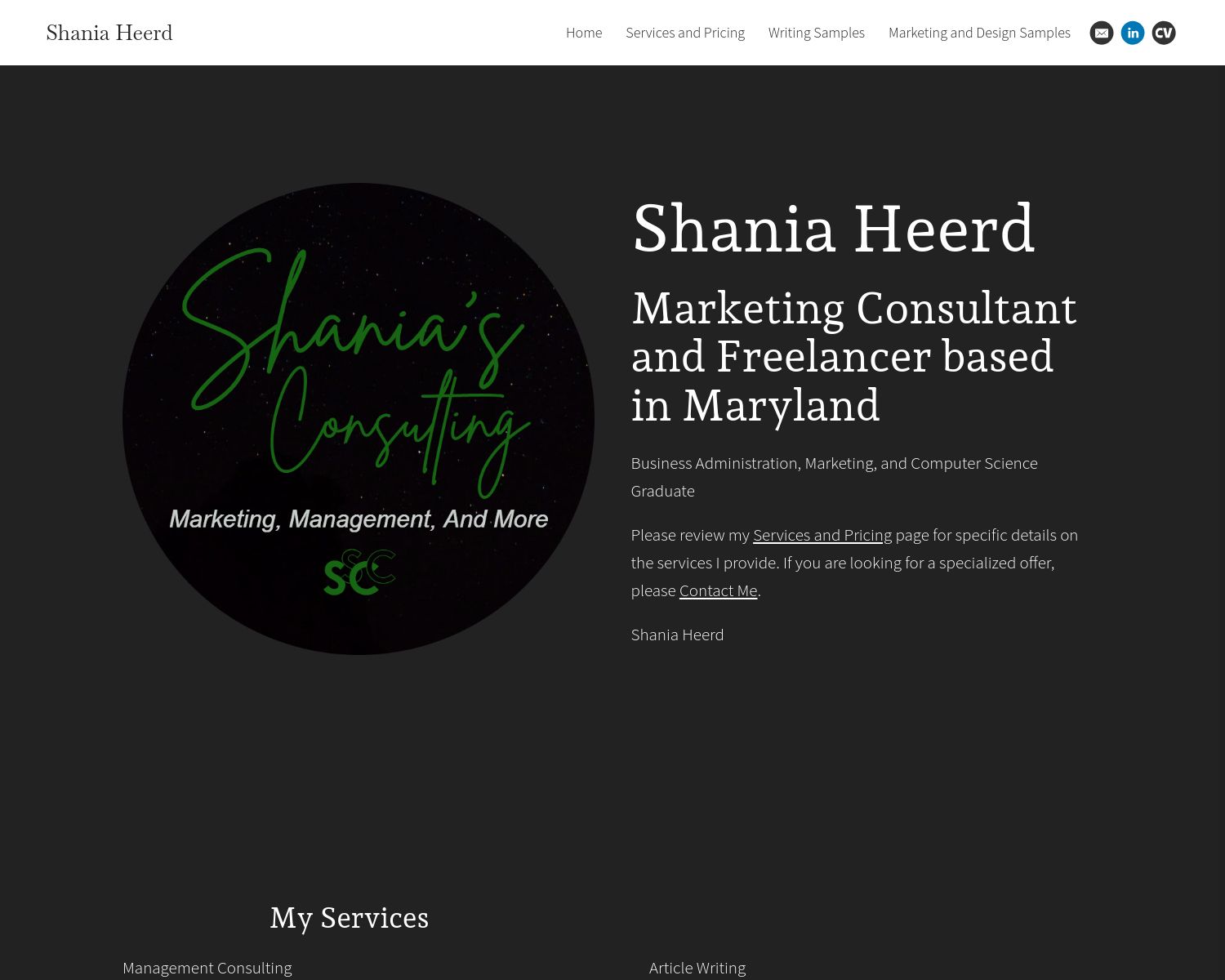 Shania Heerd designer portfolio example