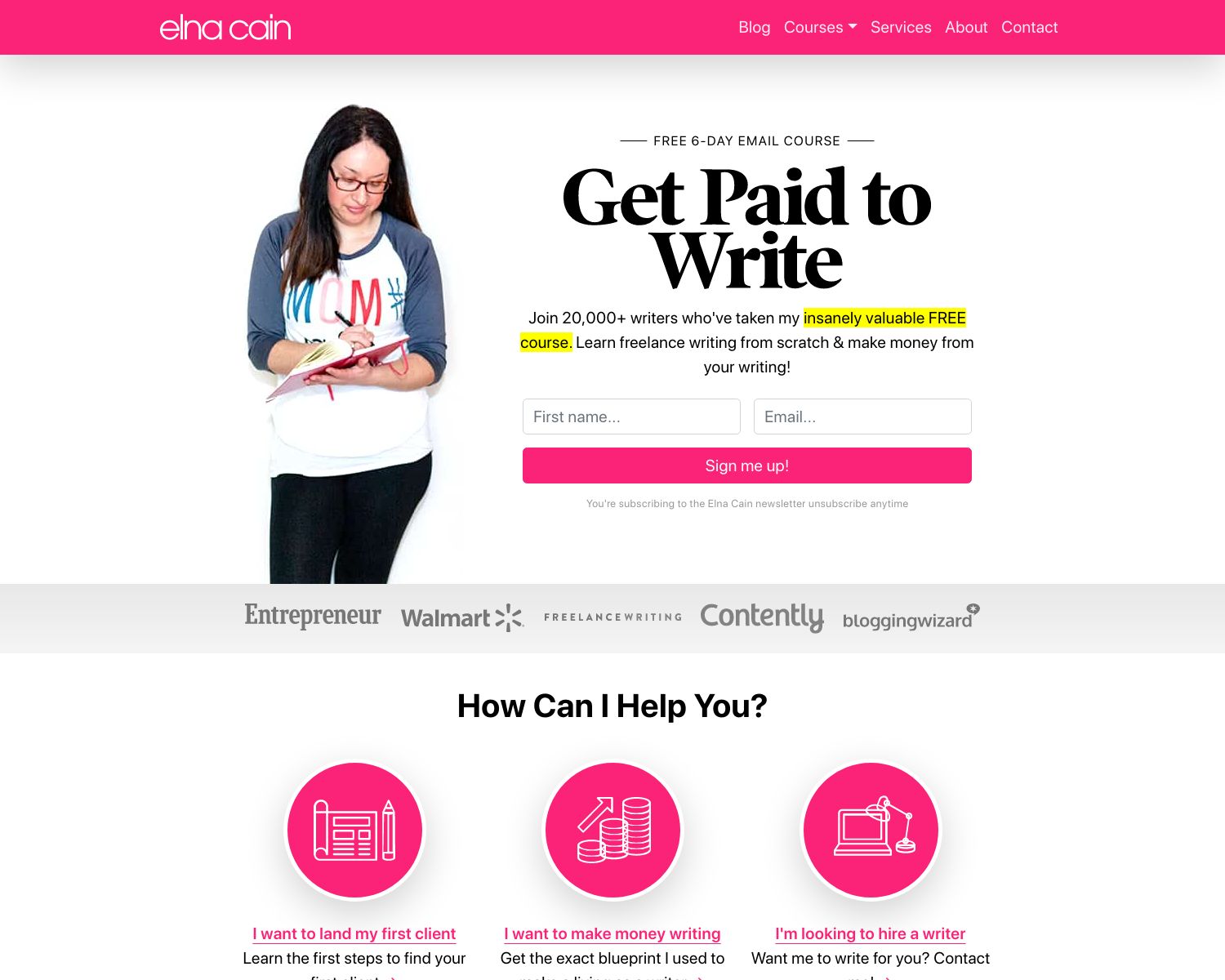 Writing Website Example