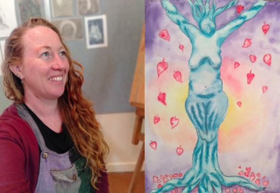 Tania Sutton with painting