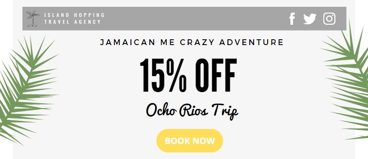 Jamaican Me Crazy Mock Email Campaign