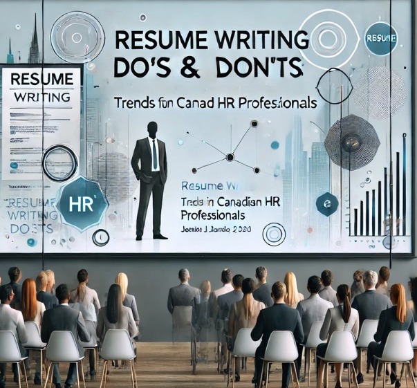 Audience watching presentation of resume do's & don'ts Audience watching presentation of resume do's & don'ts