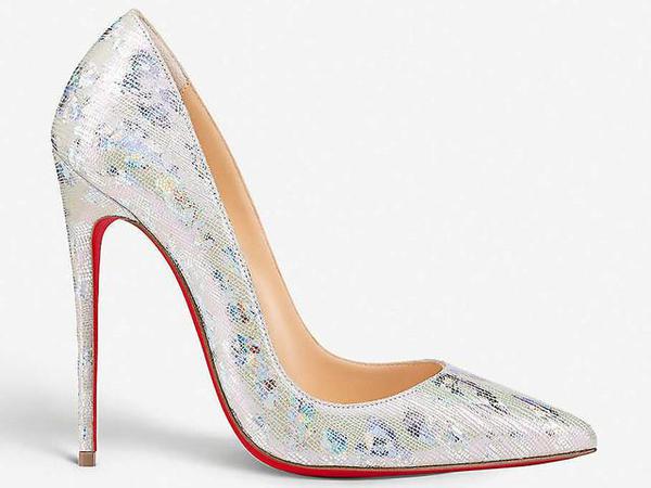 Sparkly silver high heel