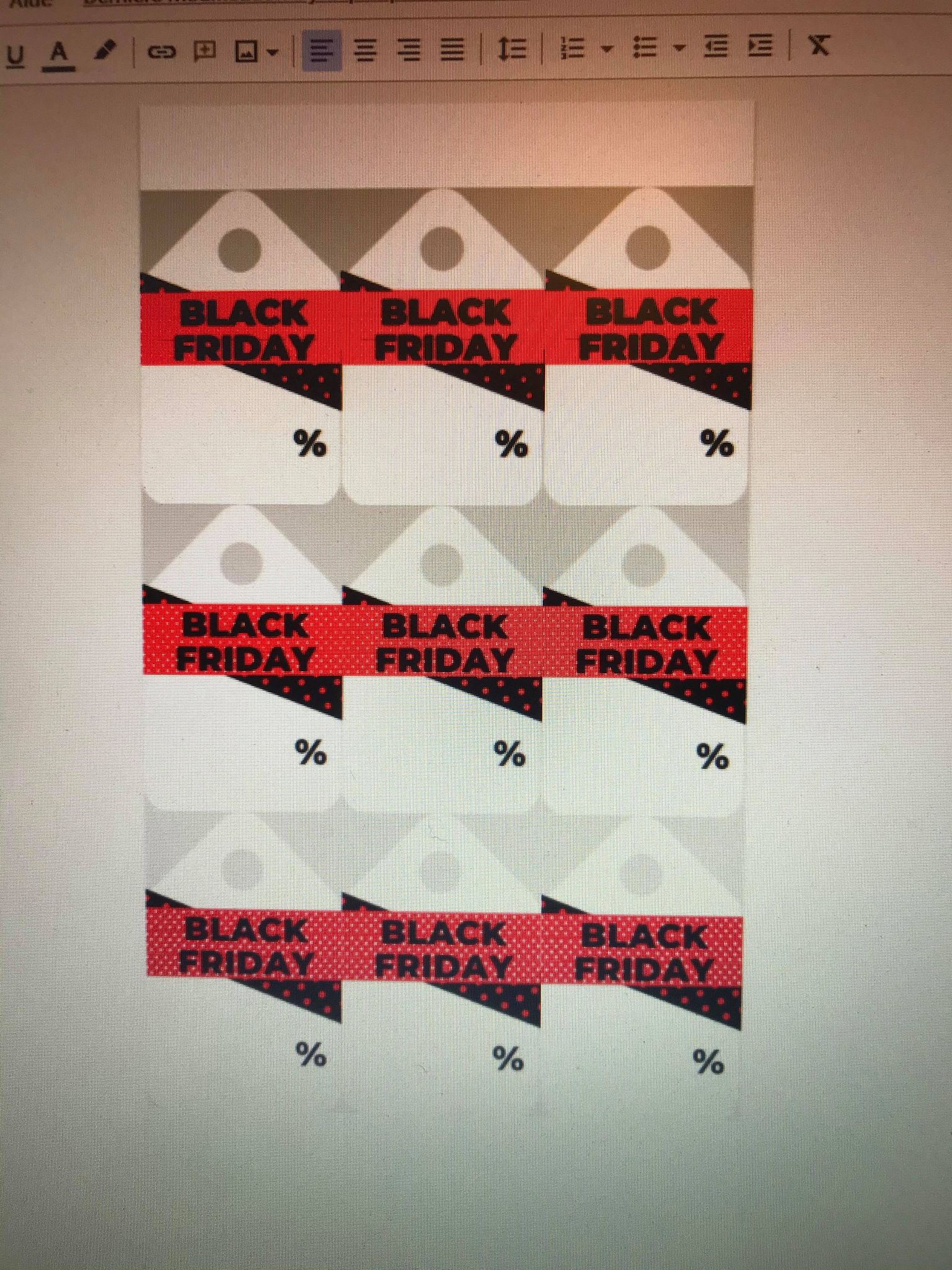 Etiquettes des Black Friday Etiquettes des Black Friday