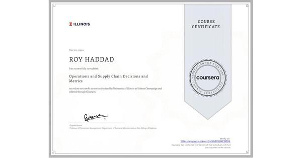 Operations and Supply Chain Decisions and Metrics