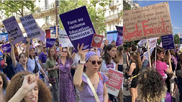 Manifestation à Paris le 23 Juin 2024 pour dénoncer la politique anti-femmes du Rassemblement national.