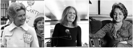 Phyllis Schlafly, Gloria Steinem e Betty Friedan- Wikimedia commons;