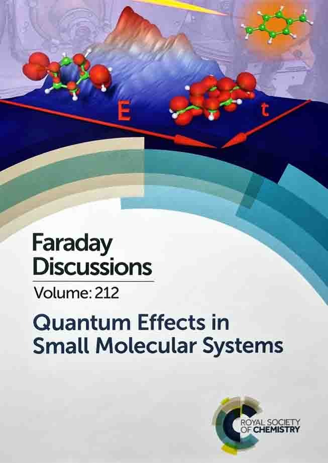 Book cover of Faraday Discussions 212 with a chemical molecular diagram at the top