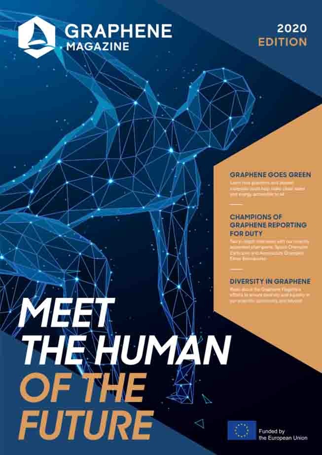 Magazine cover showing a blue digital figure and the caption "Meet the Human of the Future" with an orange side panel