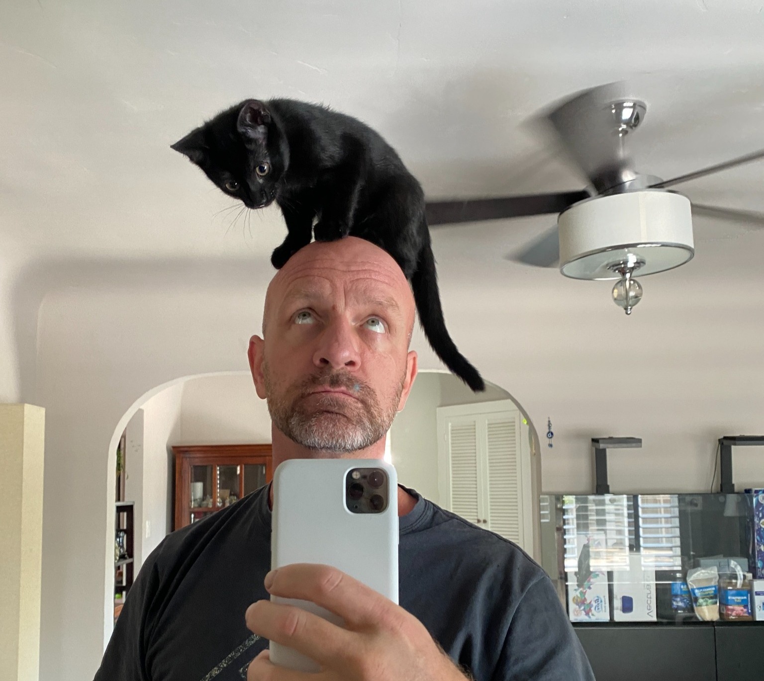 Paul Smith and Boo the cat