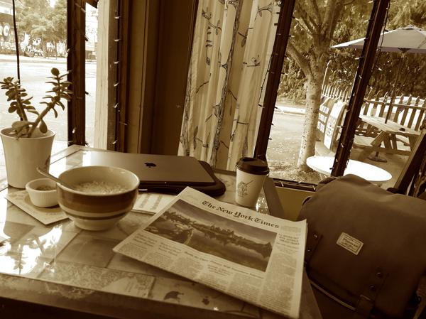 New York Times, coffee, Portland, writer, journalist, travel, apple, computer, tech, rain, city