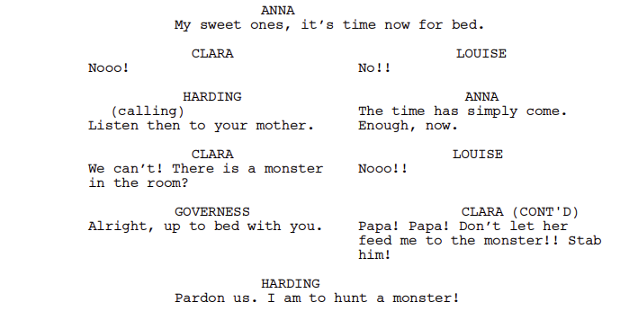 A script fragment from Nosferatu (2024).