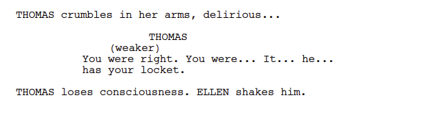 A script fragment from Nosferatu (2024).