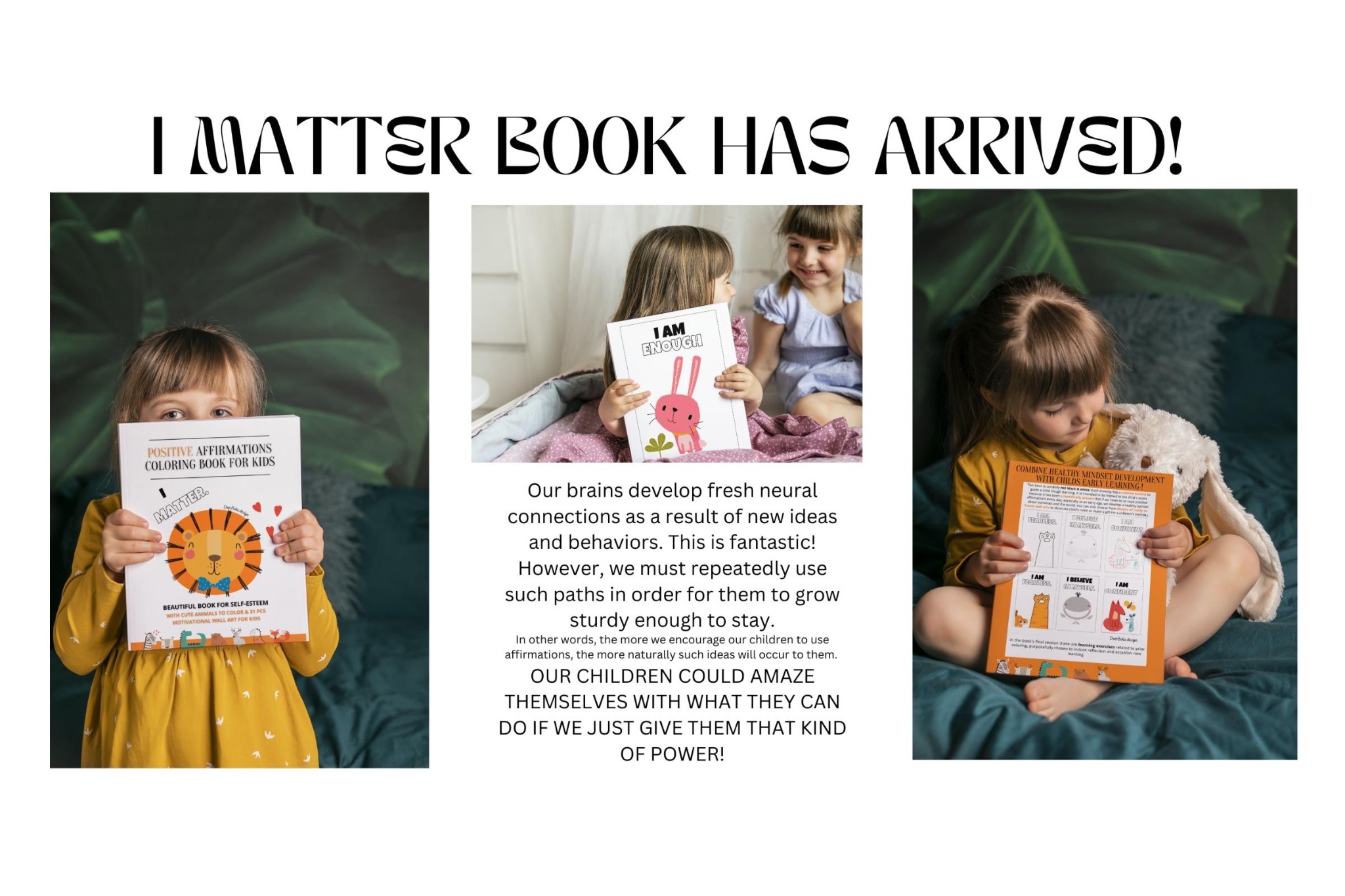 I MATTER coloring book in the hands of cute little girls