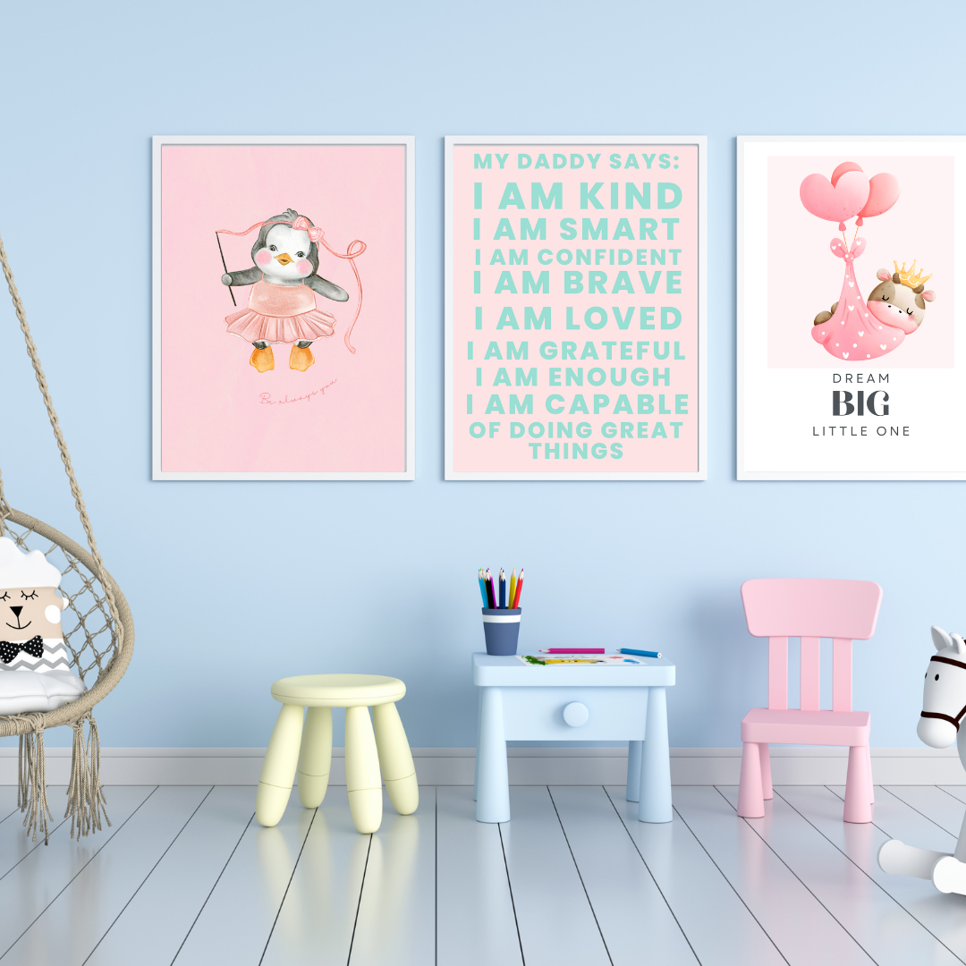 Beautiful pastille girly posters for children's room