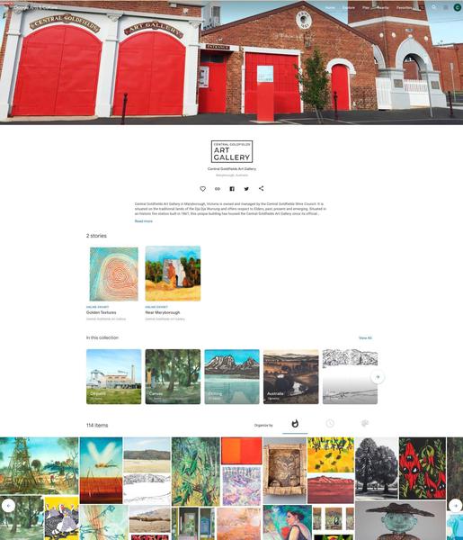 Screenshot of Central Goldfields Art Gallery's Google Arts & Culture landing page.