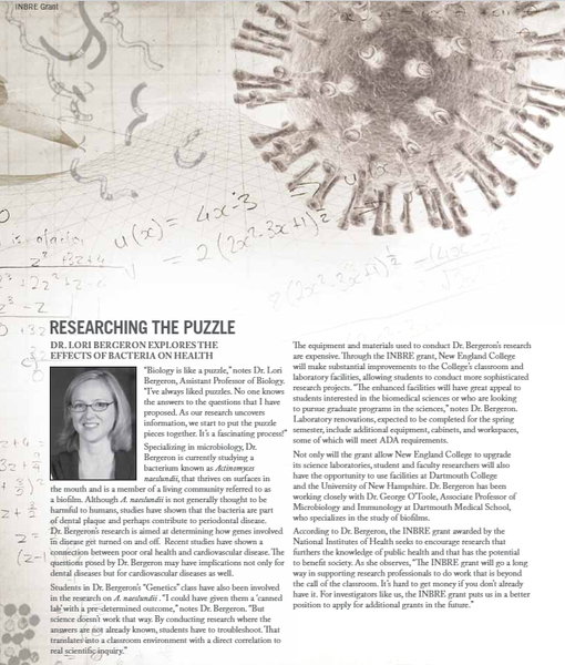 Interview with Dr. Lori Bergeron on biomedical research and the human puzzle for the $650k grant from NIH Interview with Dr. Lori Bergeron on biomedical research and the human puzzle for the $650k grant from NIH