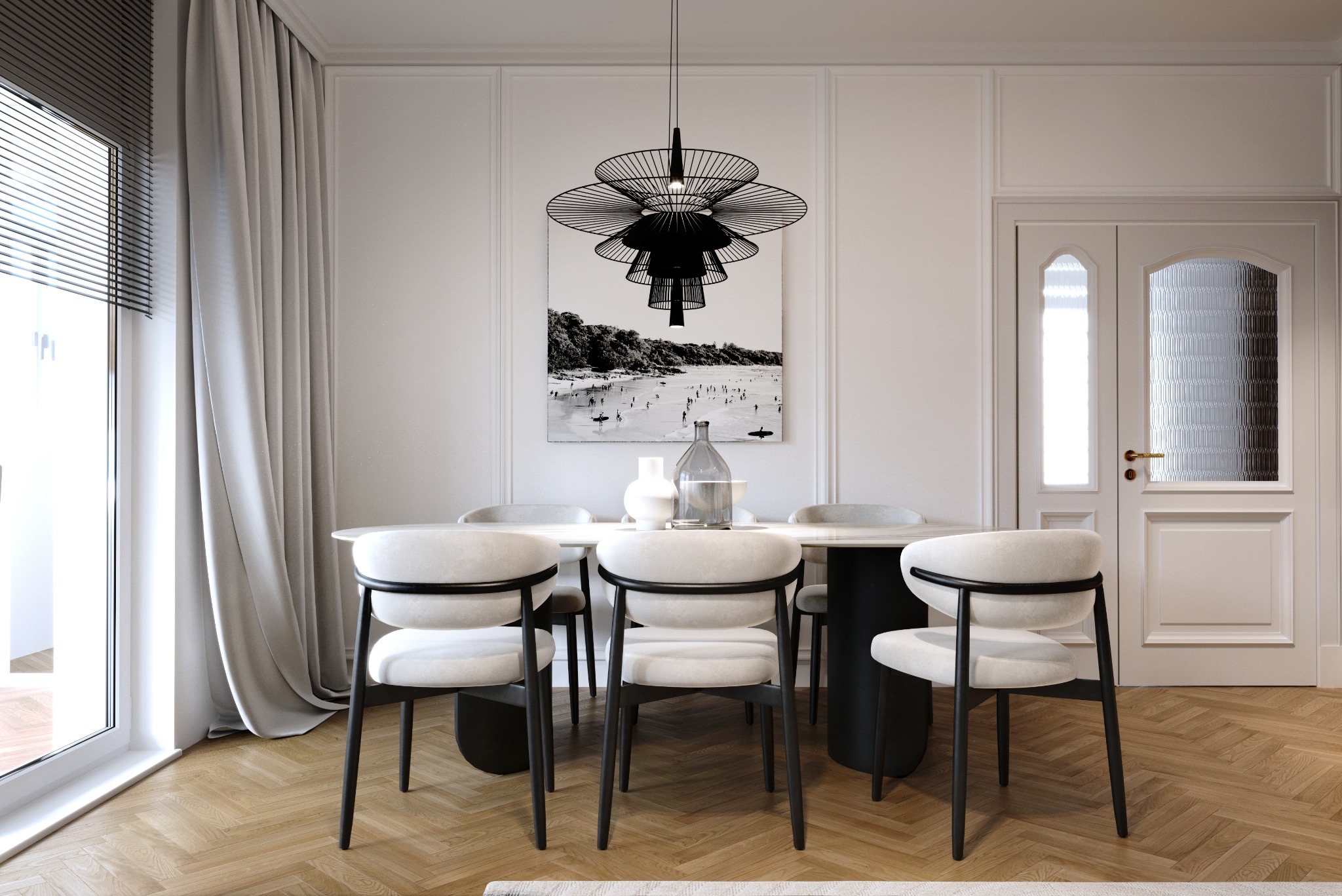 Design interior zona dining in stil clasic atelier mudi