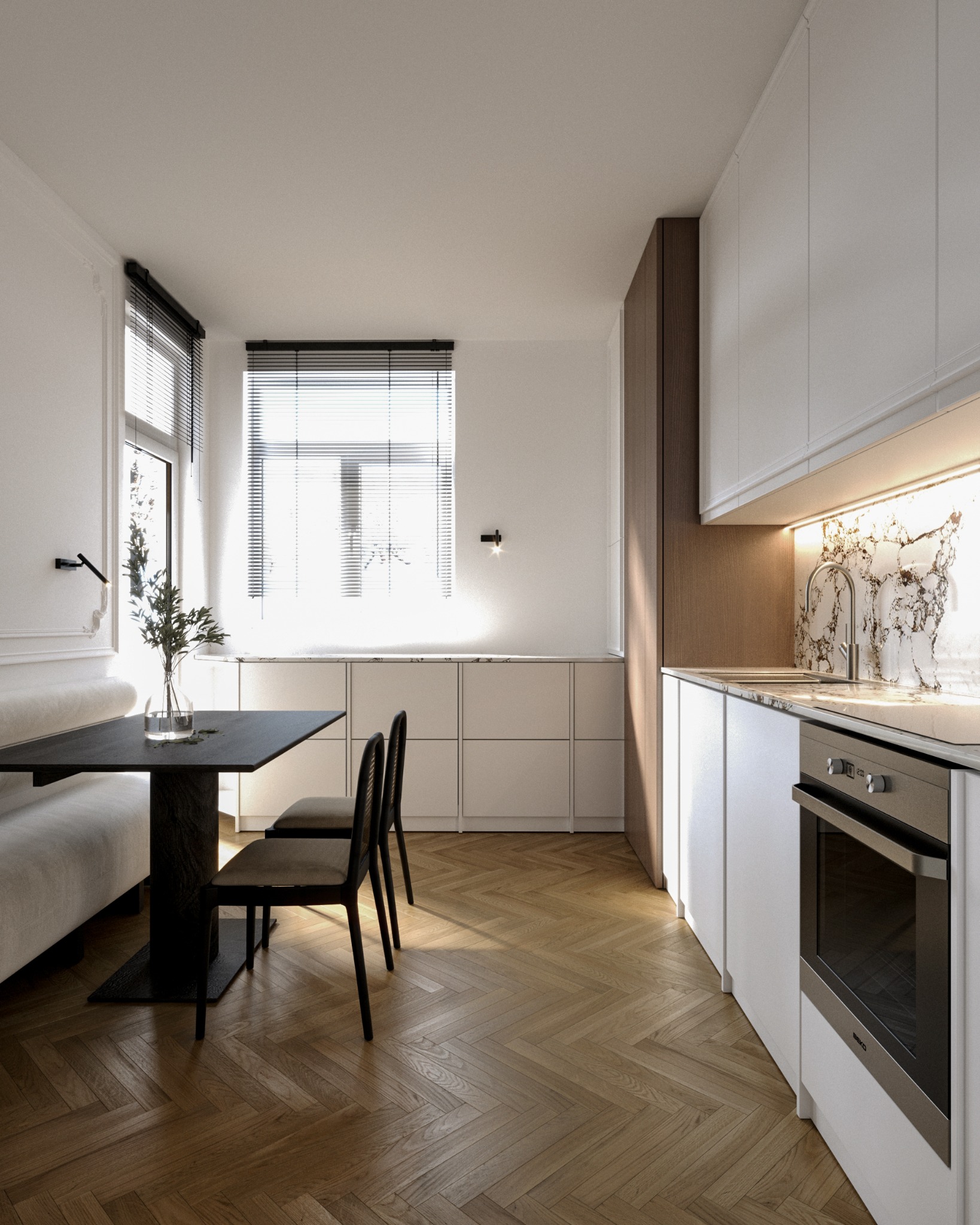 Design bucatarie in stil clasic pentru un apartament in Cluj-Napoca de atelier mudi