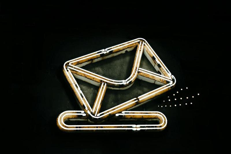 Neon lights in envelope shape Neon lights in envelope shape