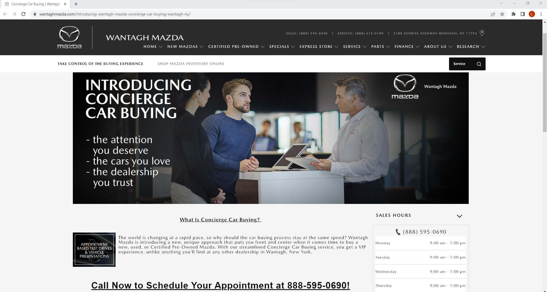 Wantagh Mazda Landing Page