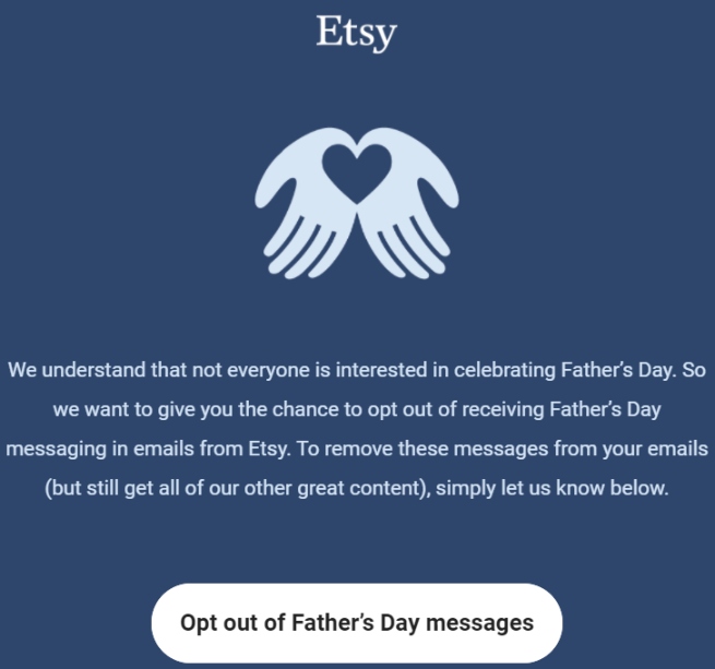 Etsy Father's Day Email Opt Out