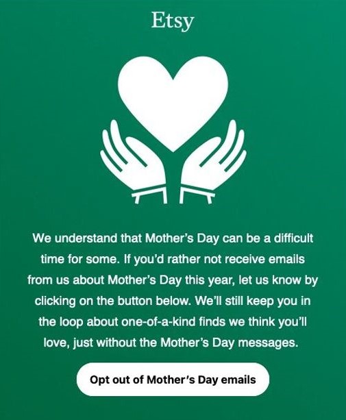 Etsy Mother's Day Email Opt Out