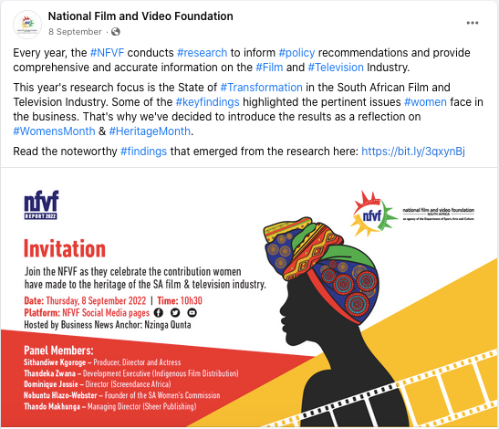 Social Media Copywriting | National Film & Video Foundation (NFVF)