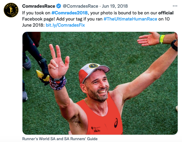 Social Media Full Suite Management | The Comrades Marathon