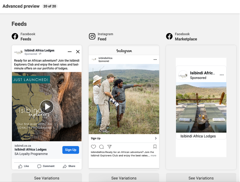 Isibindi Africa Lodges_Meta Ads Campaign