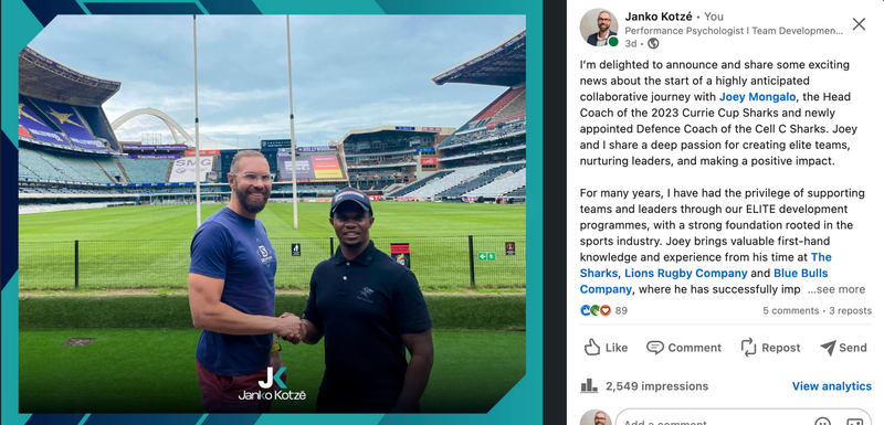 Ghostwriting for Janko Kotzé