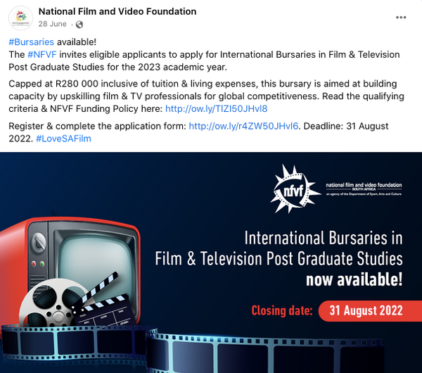 Social Media Copywriting | National Film & Video Foundation (NFVF)