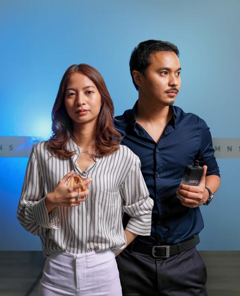 Karina Innadindya (left) and Rizky Arief Dwi Prakoso, cofounders of HMNS Perfumery.