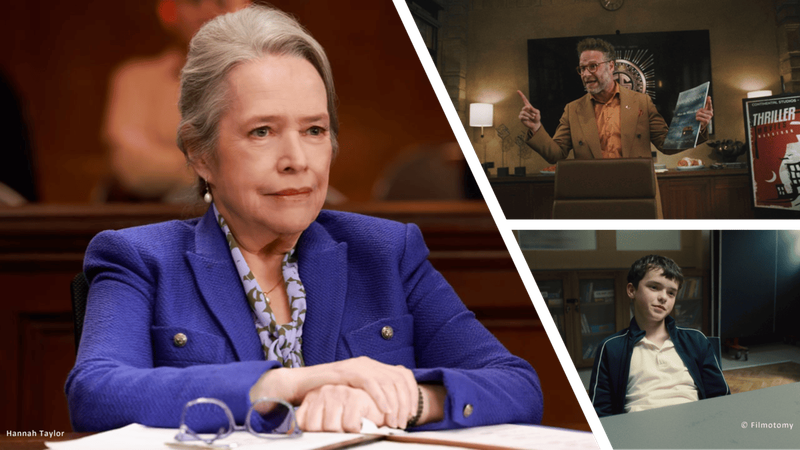 (Clockwise: 'Matlock', 'The Studio' and 'Adolescence') CBS/Apple TV+/Netflix – Filmotomy