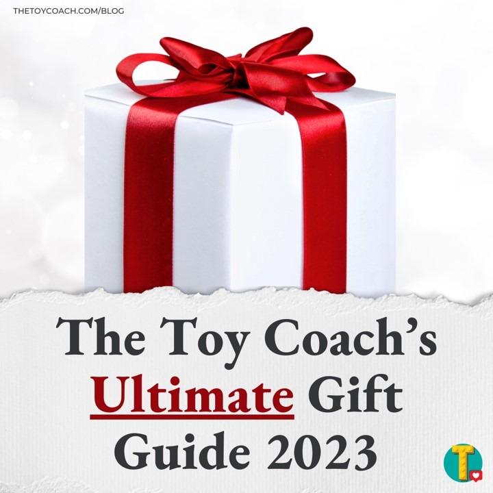 A red and white wrapped present