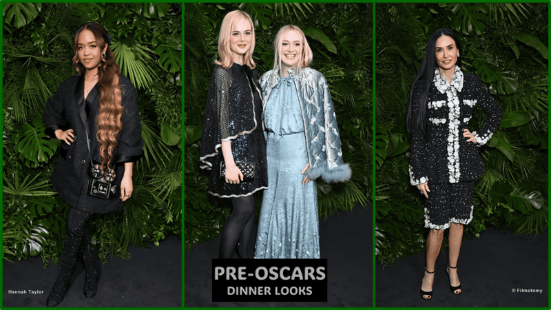 H.E.R., the Fanning sisters, and Demi Moore at the Oscars Pre-Dinner Party