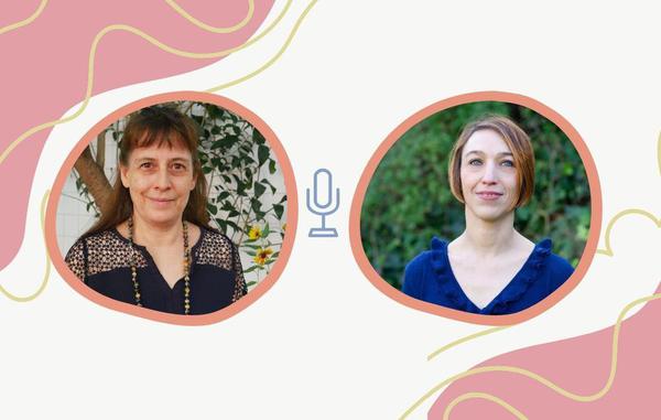 Post para redes sobre el podcast con Pascale Pech y Ana Belén Tapia