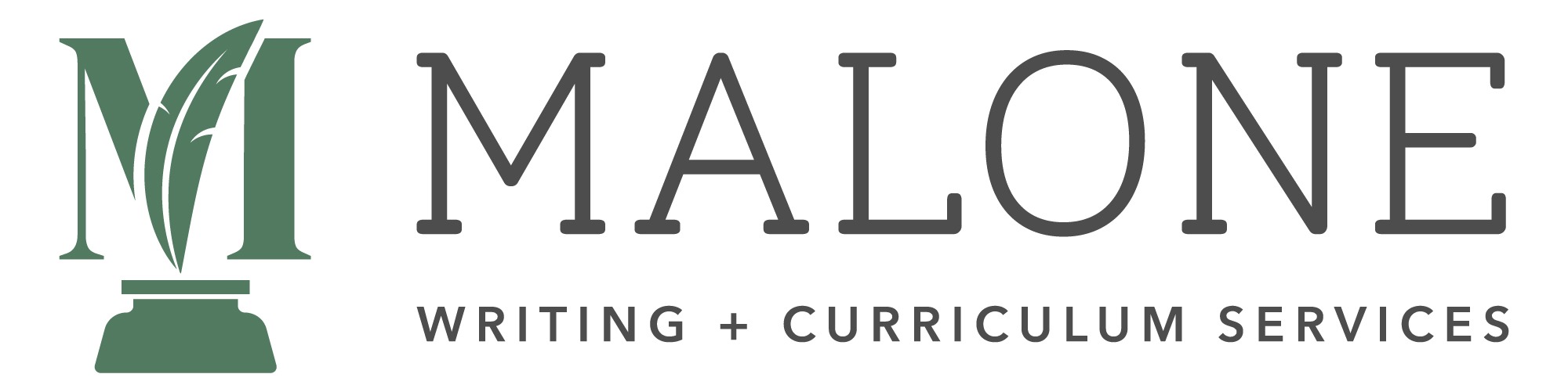 Banner reads "Malone Writing & Curriculum Services" and includes company icon Banner reads "Malone Writing & Curriculum Services" and includes company icon