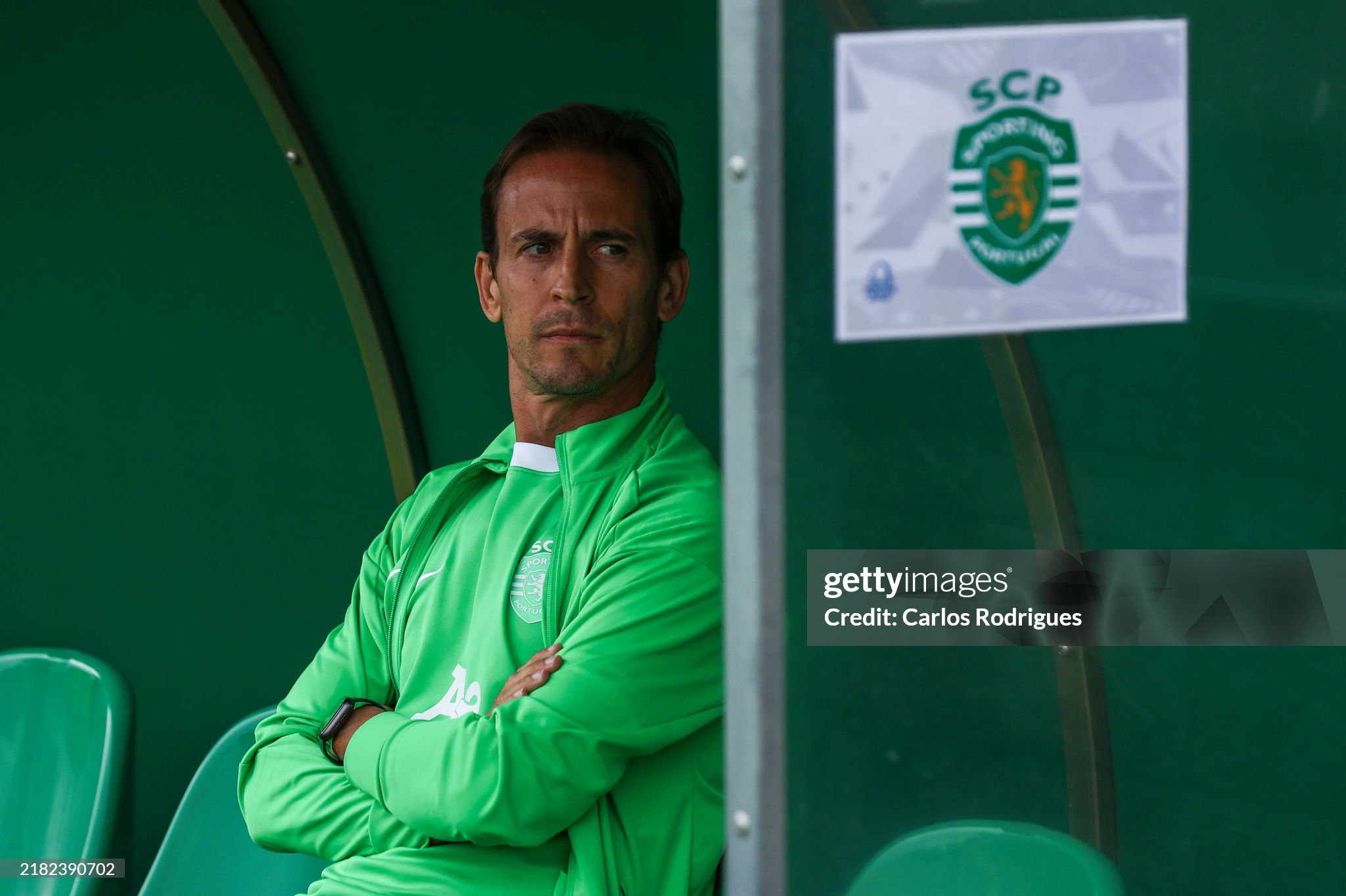LISBON, PORTUGAL - NOVEMBER 5: Coach Joao Pereira of Sporting CP during the match between Sporting Clube de Portugal and Manchester City for the UEFA Youth League 2024/25 at Academia Cristiano Ronaldo - Sporting Clube de Portugal on November 5, 2024 in Lisbon, Portugal. (Photo by Carlos Rodrigues/Getty Images)