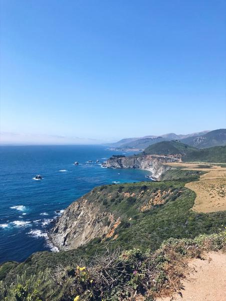 Mountains and beach in Los Angeles, California