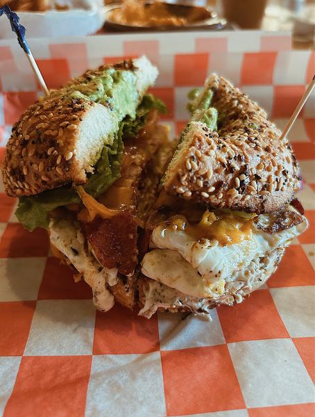 A bagel at Cocky's Bagels in Cleveland, Ohio