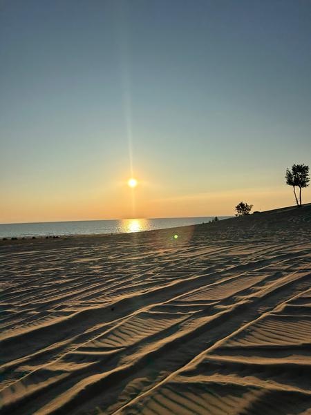 Silver Lake State Park beach sunset