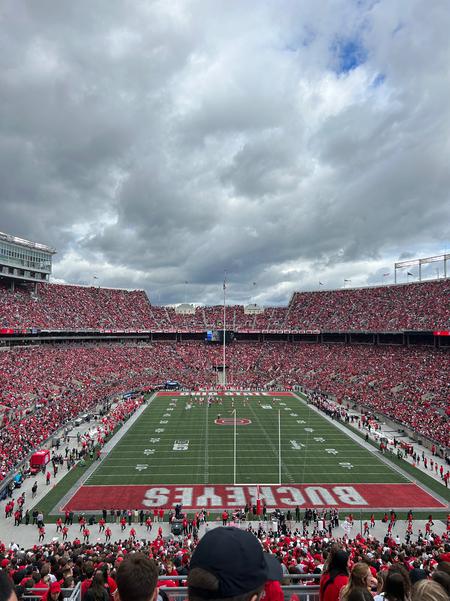 Ohio Stadium filled with people to watch Ohio State football game