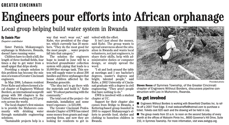 Image of a newspaper article about African orphanages