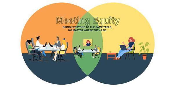 An infographic image to show meeting equity at work.